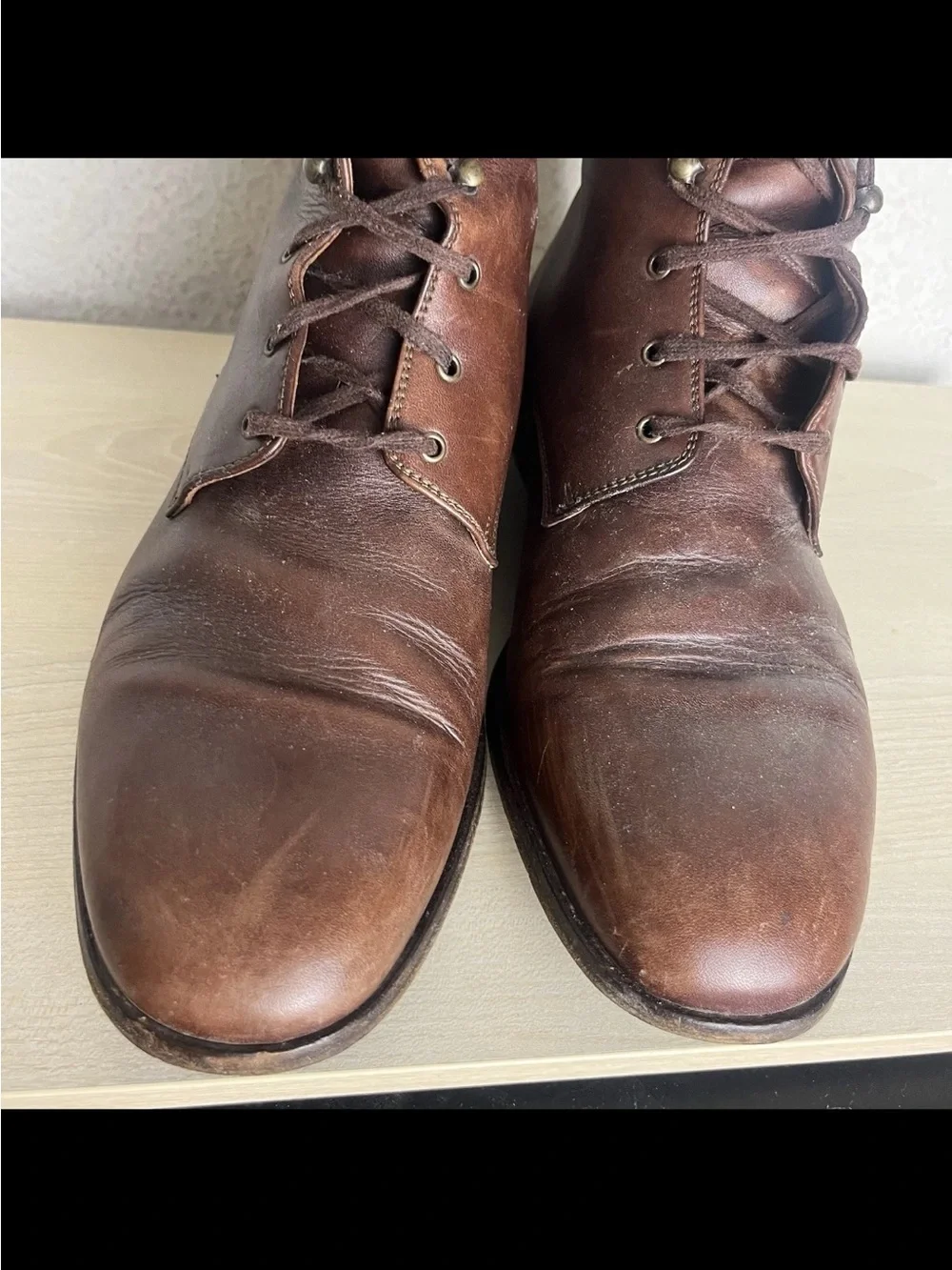 Dolce & Gabbana Men Size 9.5 Boots Leather Lace Up Brown Buckle